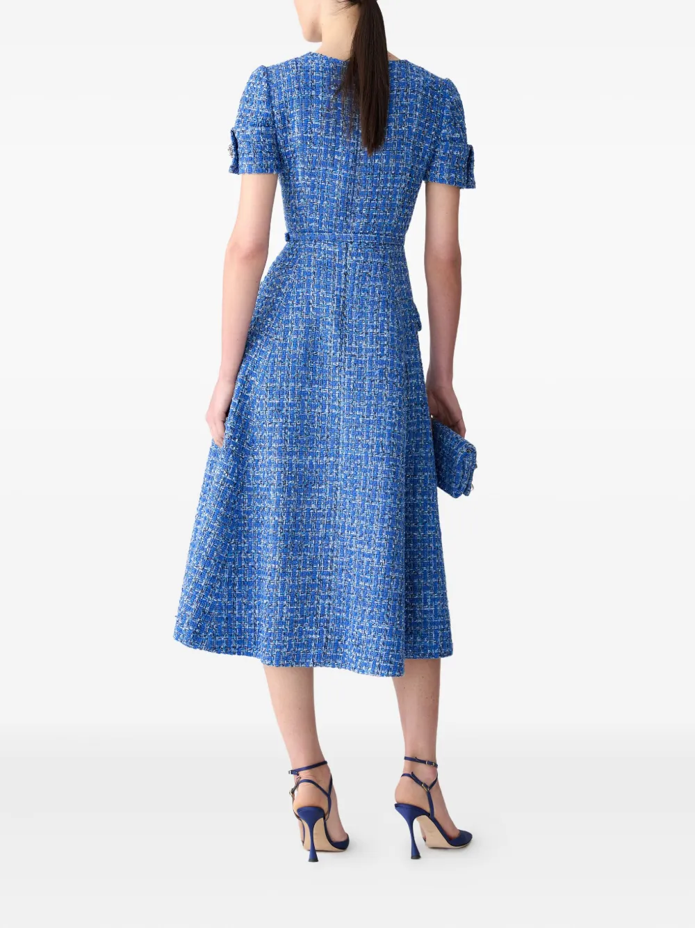 Carolina Herrera Tweed midi-jurk Blauw