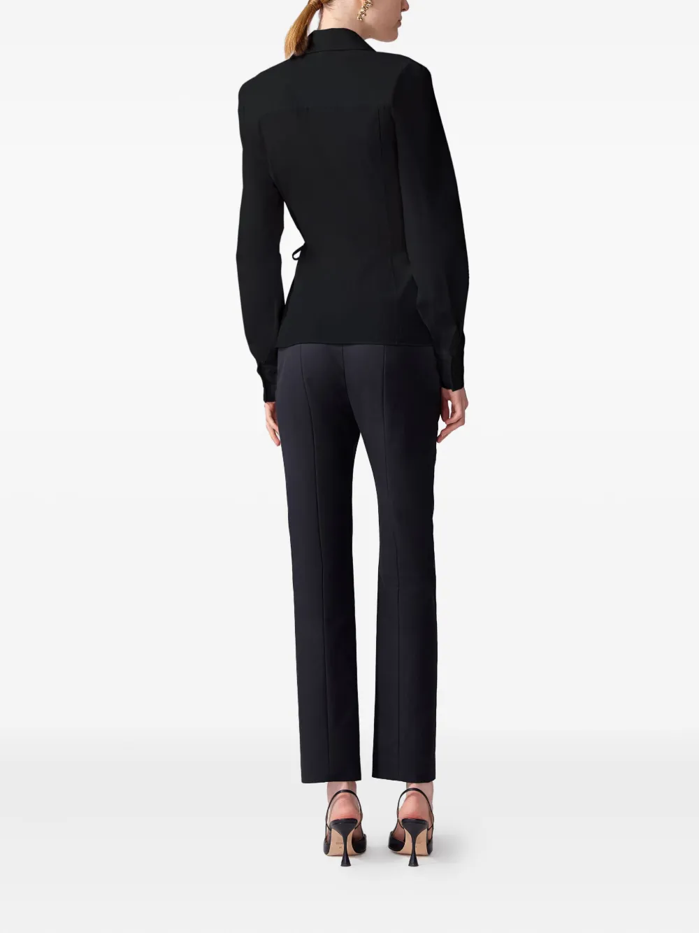 Carolina Herrera Tie-waist Wrap Shirt In Black