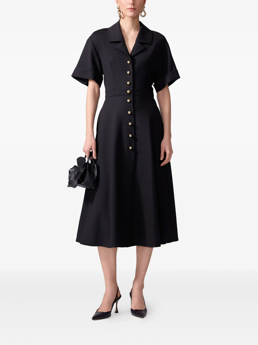 Carolina Herrera Blousejurk met knopen - Zwart