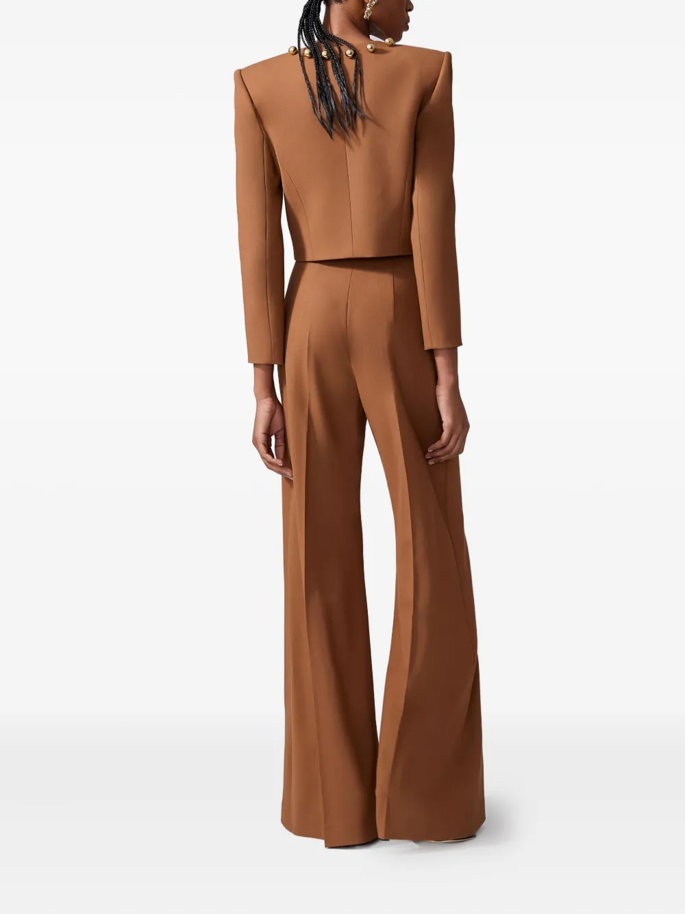 Carolina Herrera Button-collar Jacket In Brown