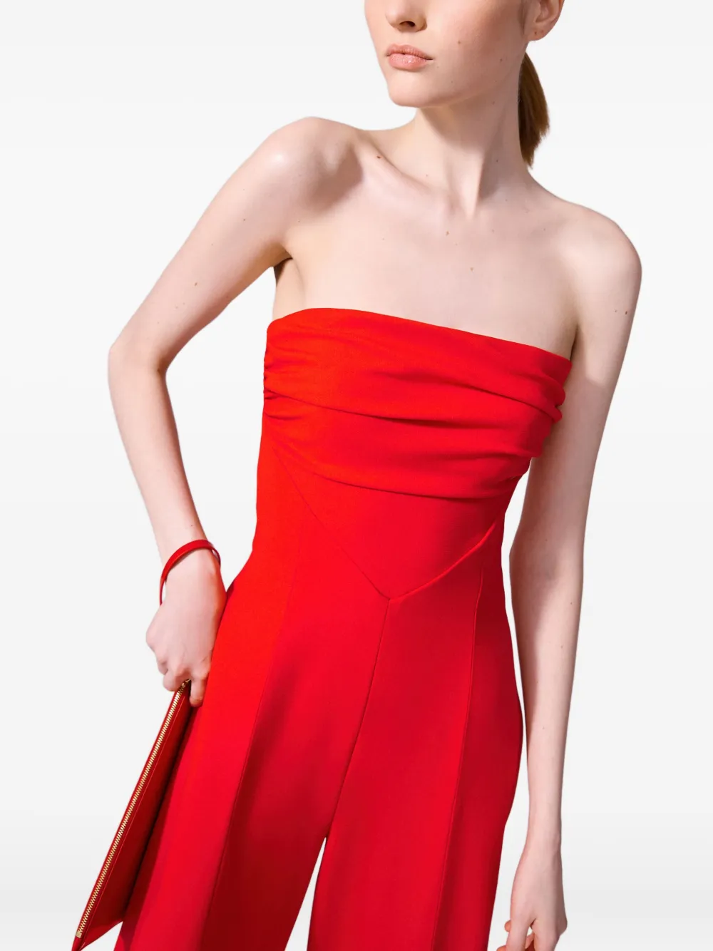 Carolina Herrera Wide-leg Jumpsuit In Red