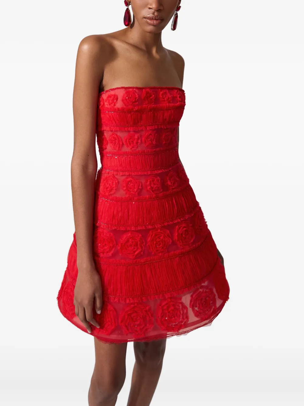 Carolina Herrera Tulen mini-jurk Rood