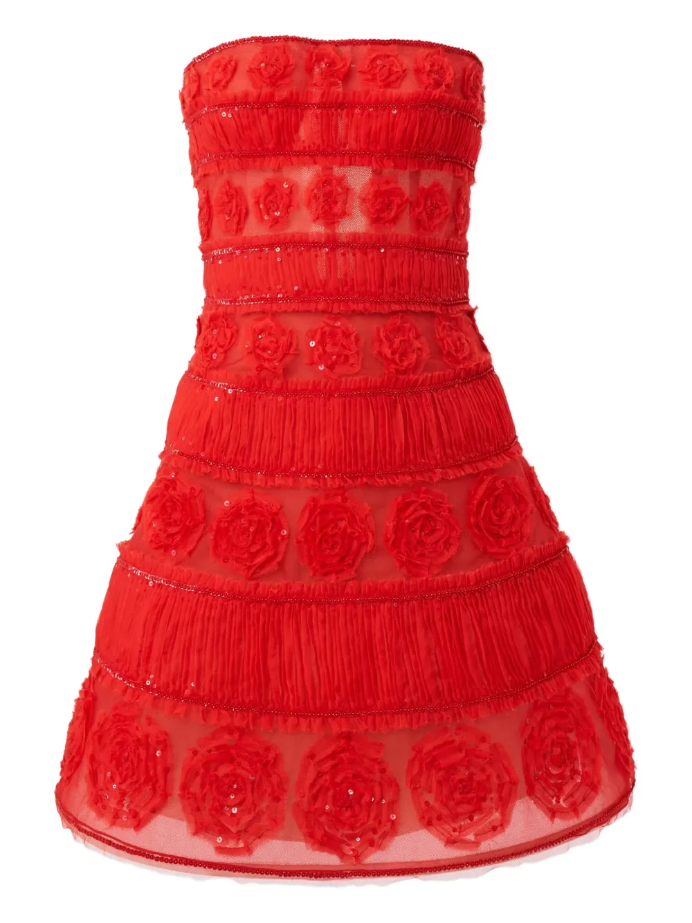 Carolina Herrera Tulen mini-jurk Rood