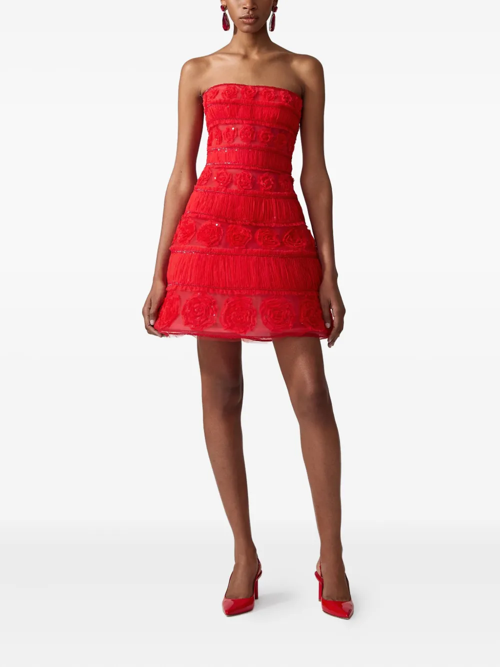Carolina Herrera Tulen mini-jurk - Rood