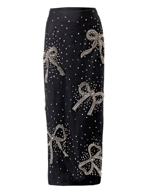 Carolina Herrera bow-embroidered pencil skirt