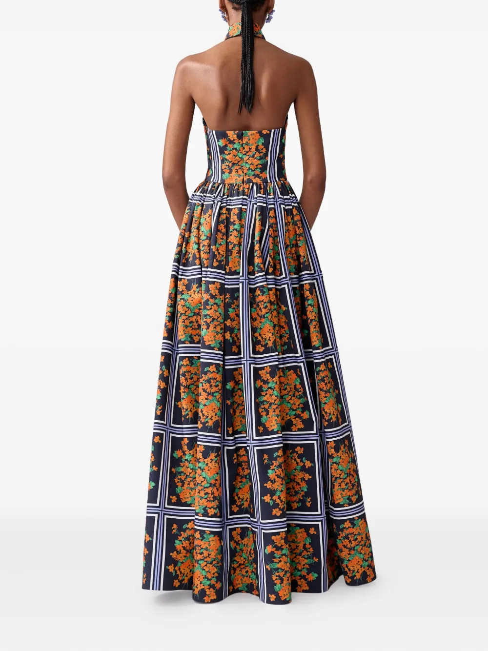Carolina Herrera Avondjurk met bloemenprint Zwart