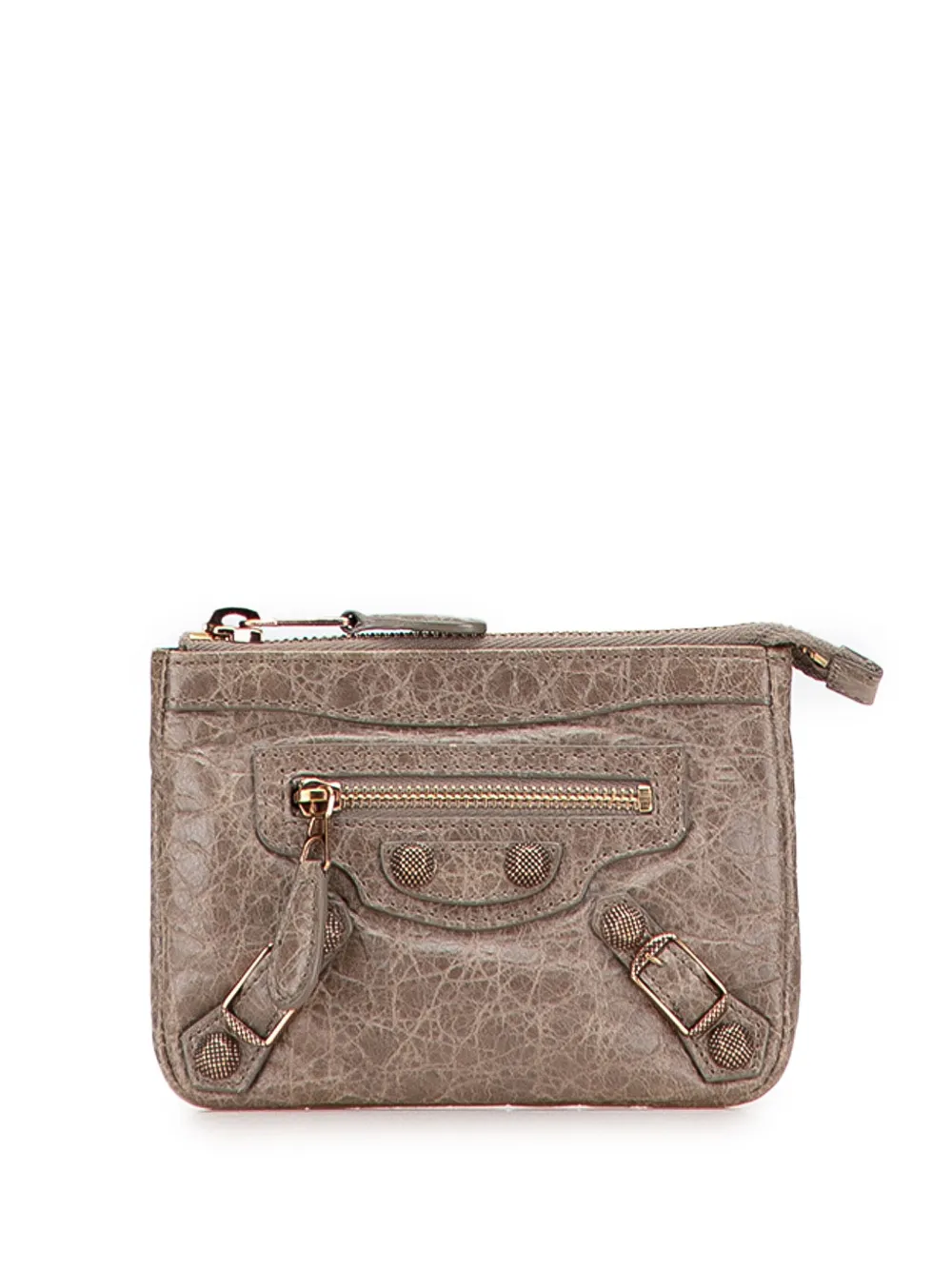 Balenciaga Pre-Owned 2005-2025 Lambskin Motocross Giant 12 Porte Monnaie Zip Purse coin pouch | Brown | Image 1