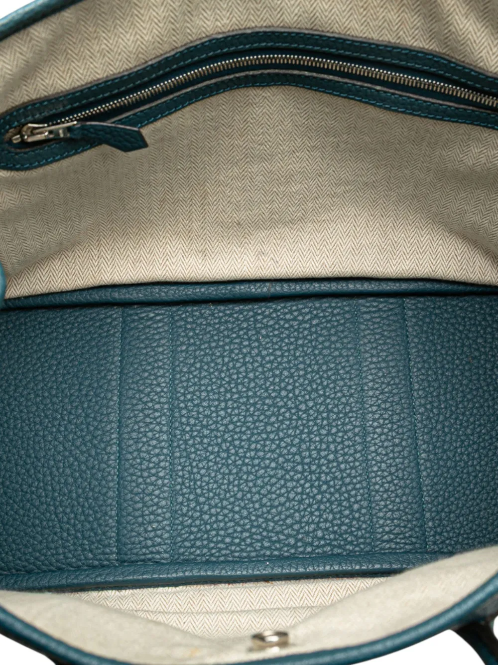 Pre-owned Hermes 2012 Negonda Garden Party 30 Tote Bag In Blue