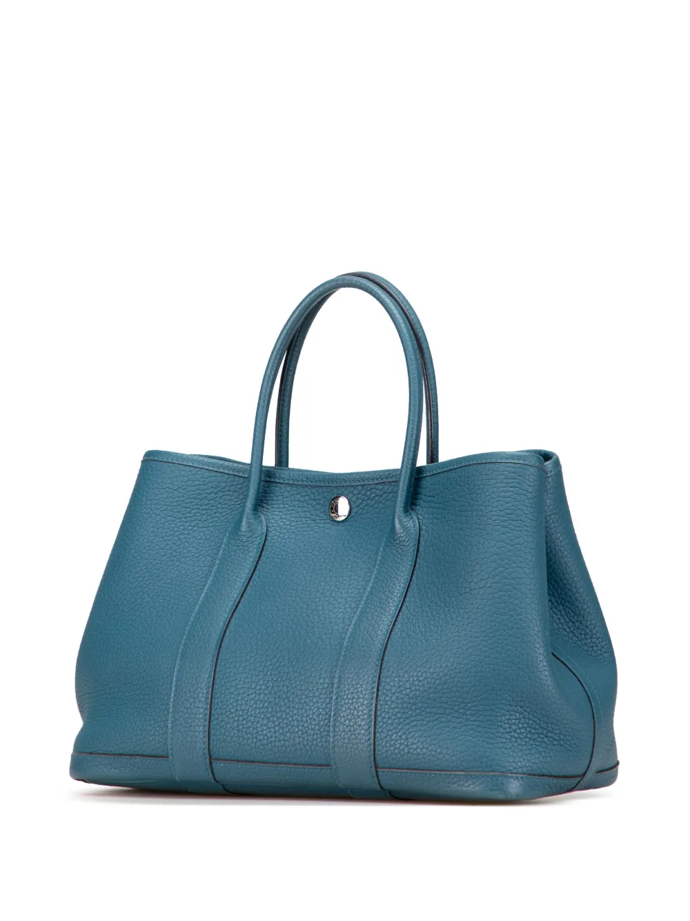 Pre-owned Hermes 2012 Negonda Garden Party 30 Tote Bag In Blue