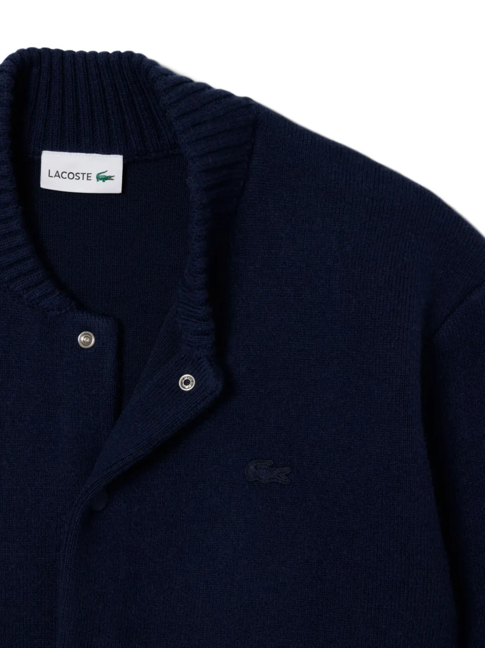 Lacoste Buttoned-wool Bomber Jacket In Blue