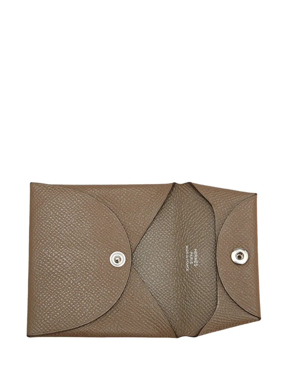 Pre-owned Hermes 2020 Epsom Bastia Change Purse Coin Pouch In Brown