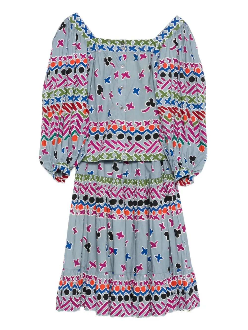 Pre-owned Saint Laurent 1979 Matisse Cotton Suit In Blue