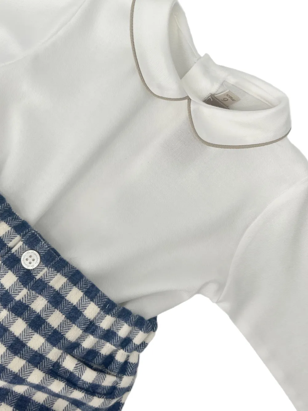 La Stupenderia Romperset met Vichy-patroon Wit