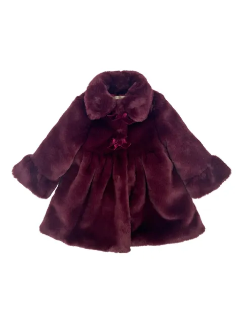 La Stupenderia faux-fur bow-detail coat