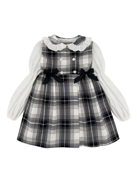 La Stupenderia tartan-pattern bow-detail dress