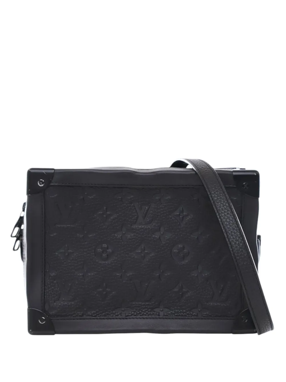 Pre-owned Louis Vuitton 2020 Monogram Taurillon Solar Ray Soft Trunk Crossbody Bag In Black