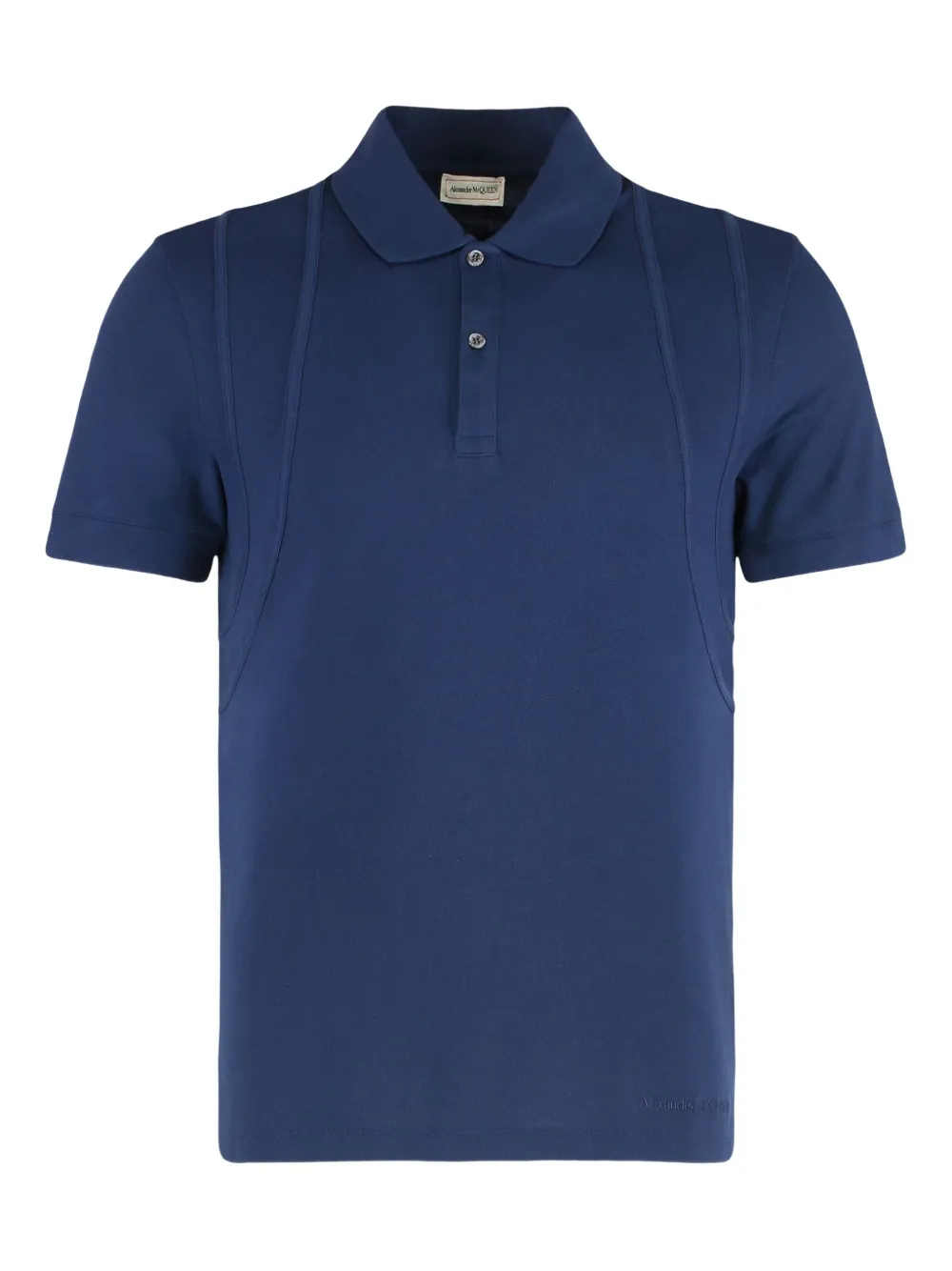 Alexander McQueen seam-detailed polo shirt | Blue | Image 1