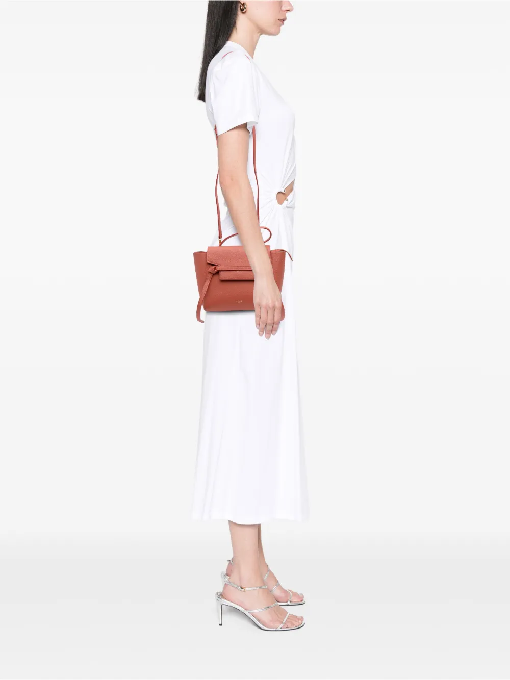Pre-owned Celine 2010 Nano Grained Calfskin Belt Bag Satchel In Orange
