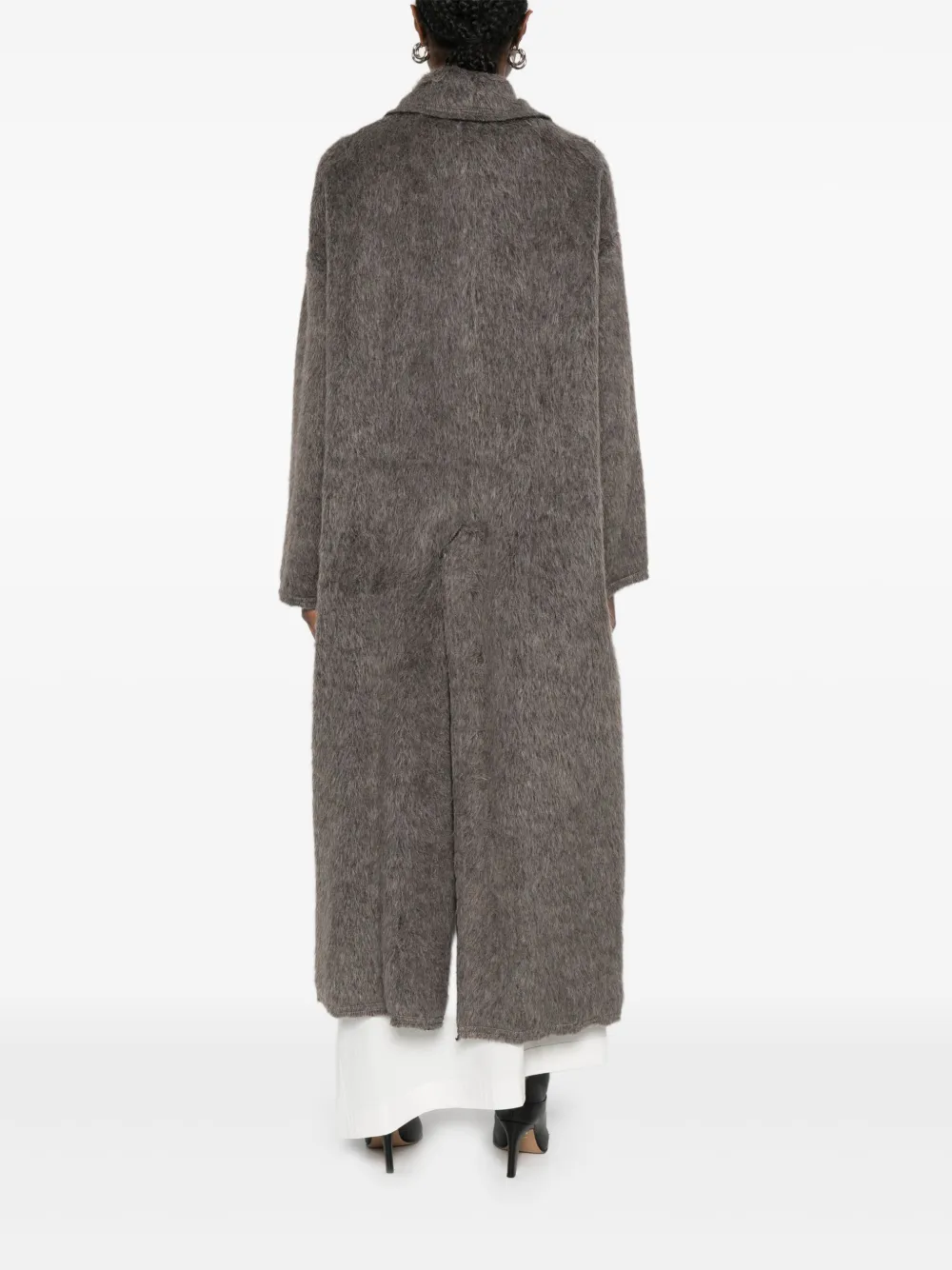 Uli Schneider Brushed-finish Coat In Gray