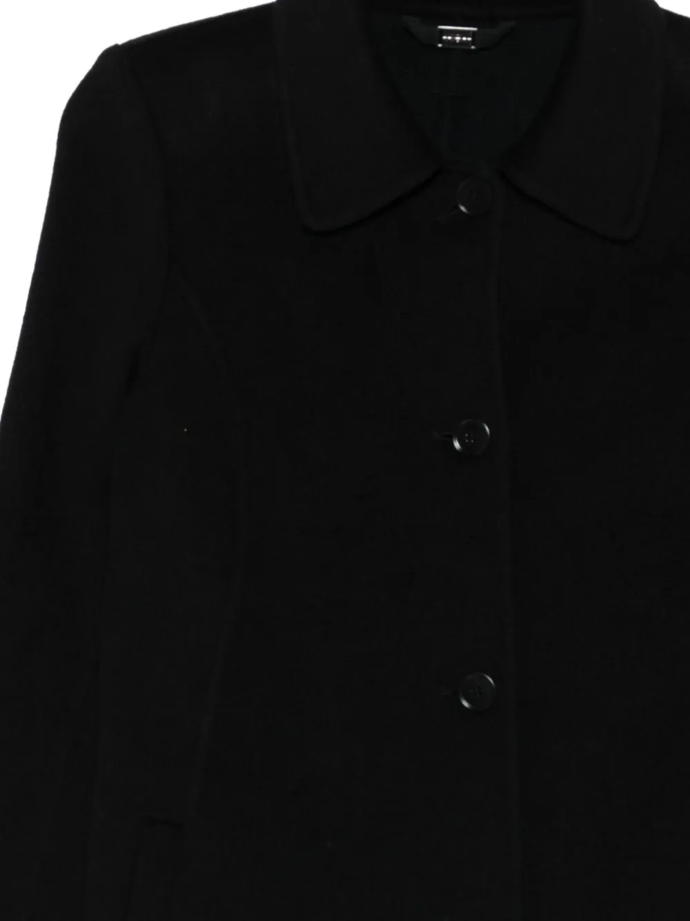 High Single-breasted Coat In Black