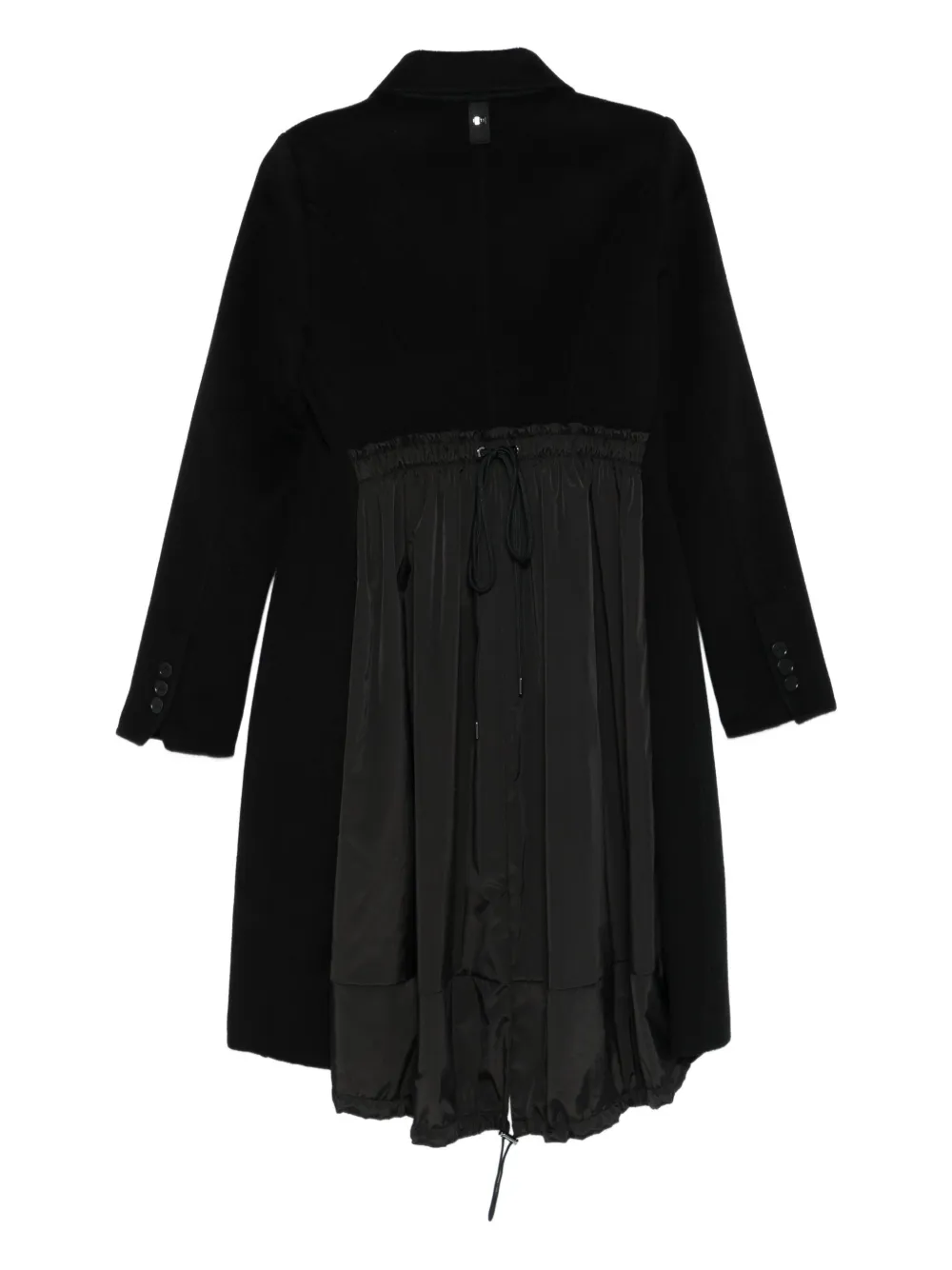 High Single-breasted Coat In Black