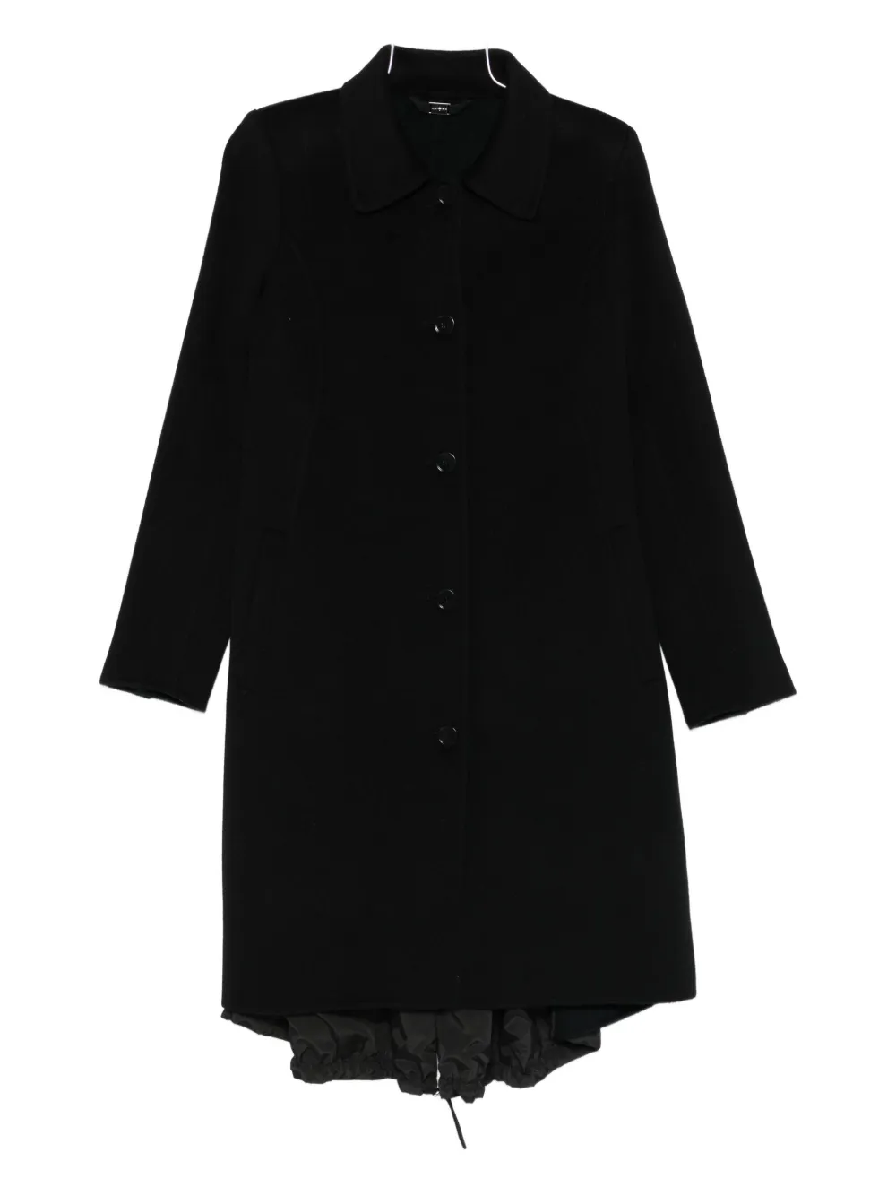 High Single-breasted Coat In Black