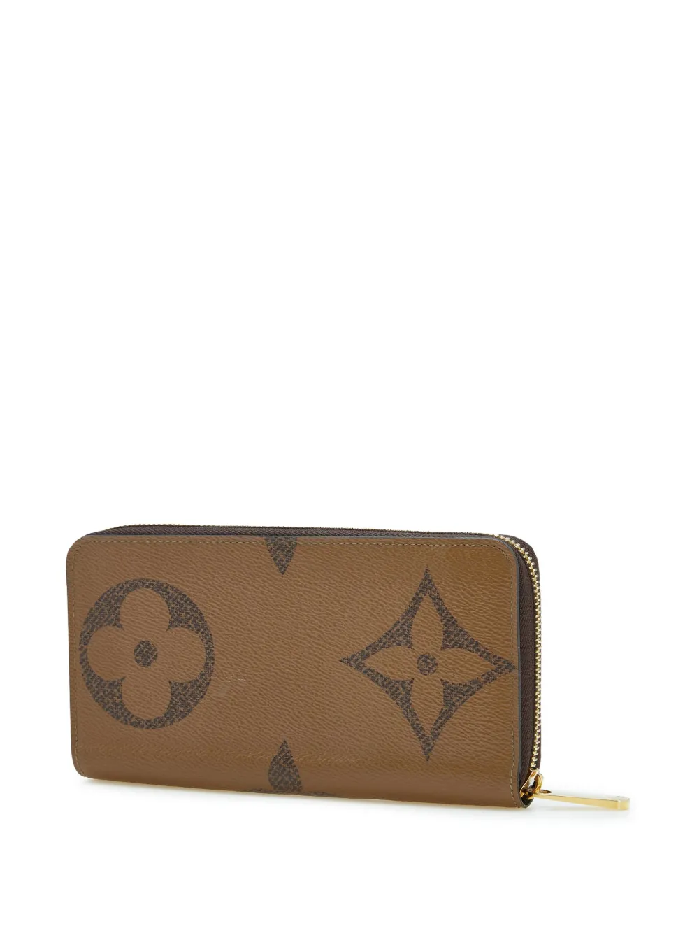 Pre-owned Louis Vuitton 2021-2025 Monogram Giant Reverse Zippy Wallet Long Wallets In Brown