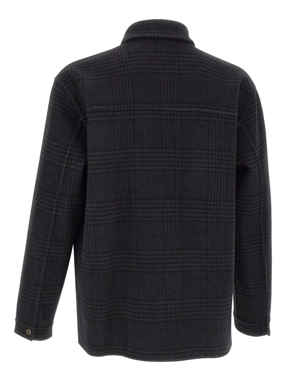 Paolo Pecora Micro-check Four-pocket Jacket In Black
