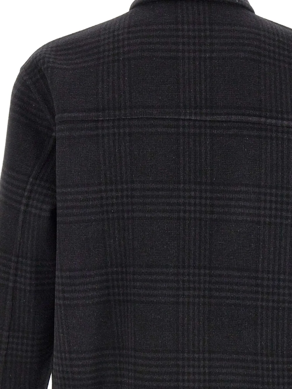 Paolo Pecora Micro-check Four-pocket Jacket In Black