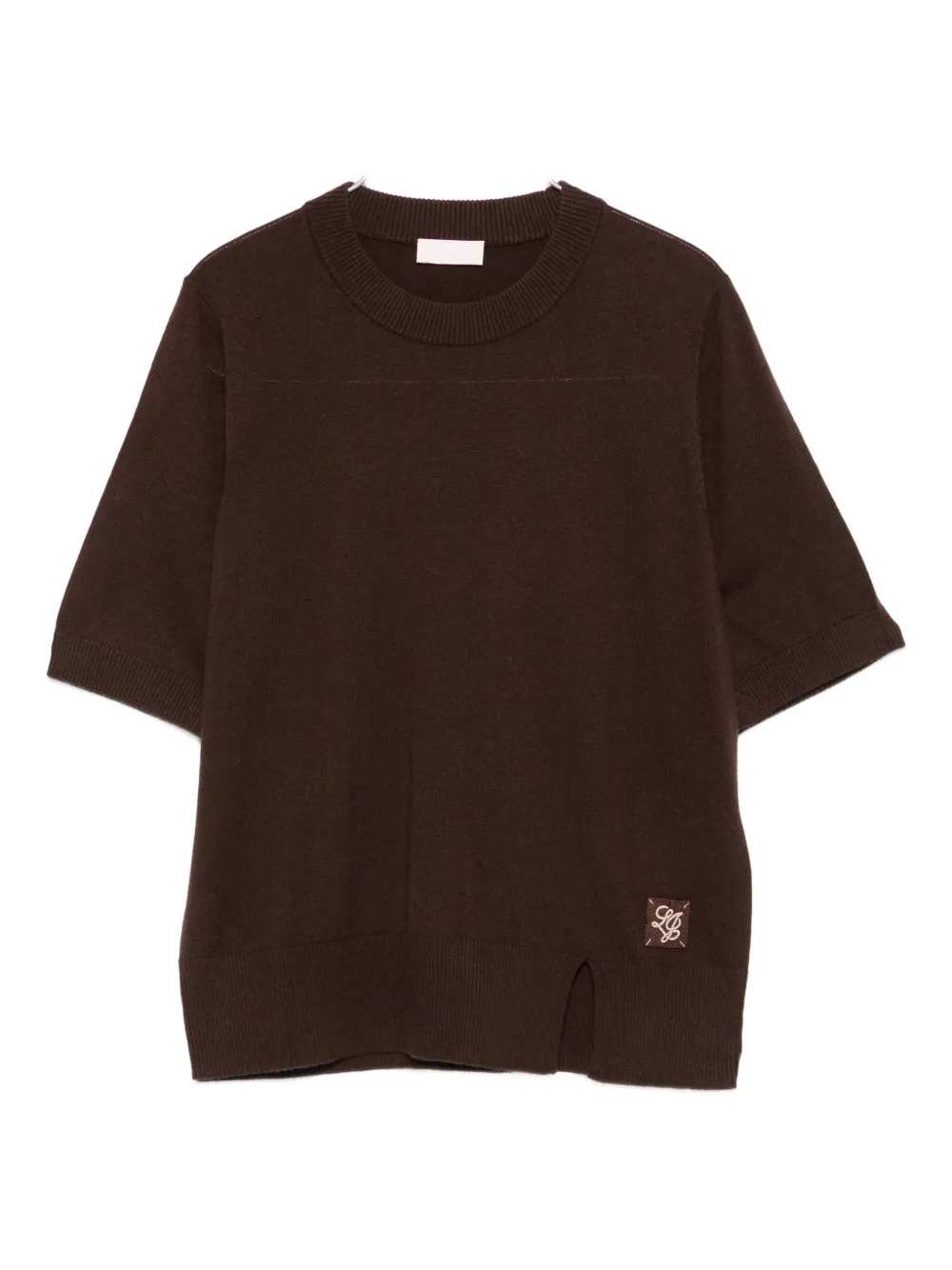 LIU JO logo-patch knitted top | Brown | Image 1