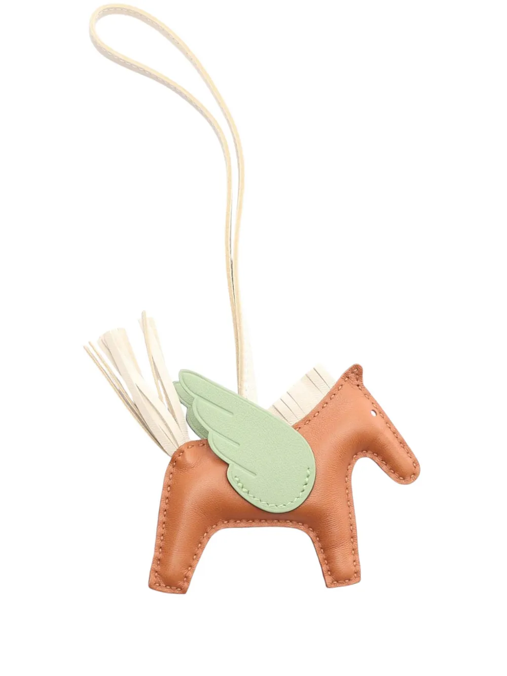 Hermès Pre-Owned 2023 Milo Lambskin and Swift Grigri Rodeo Pegase Bag Charm PM key chain | Brown | Image 1