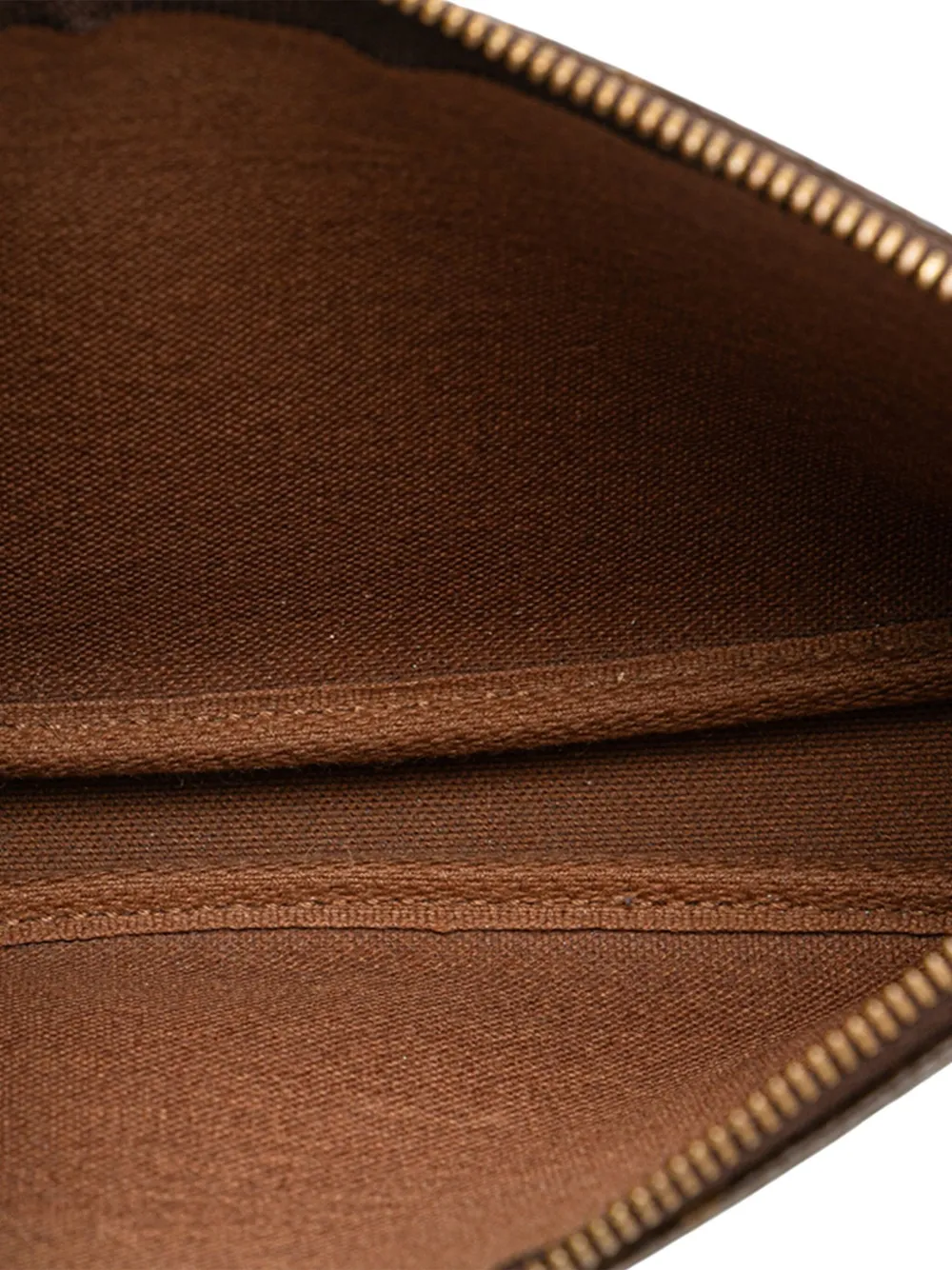Pre-owned Louis Vuitton 2006 Monogram Mini Pochette Accessoires Handbag In Brown