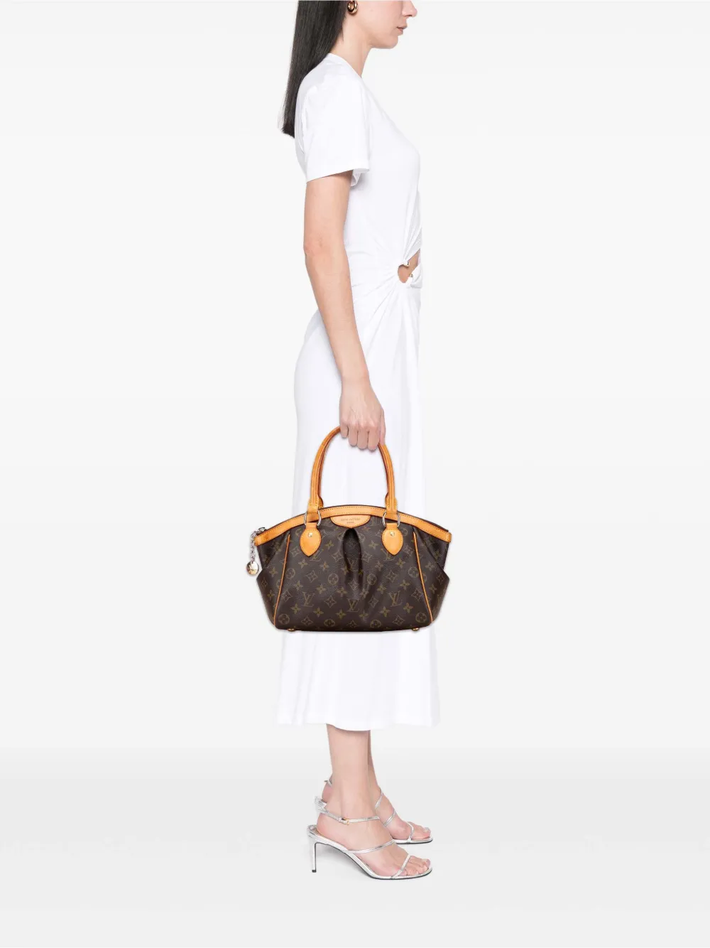 Pre-owned Louis Vuitton 2010 Monogram Tivoli Pm Handbag In Brown