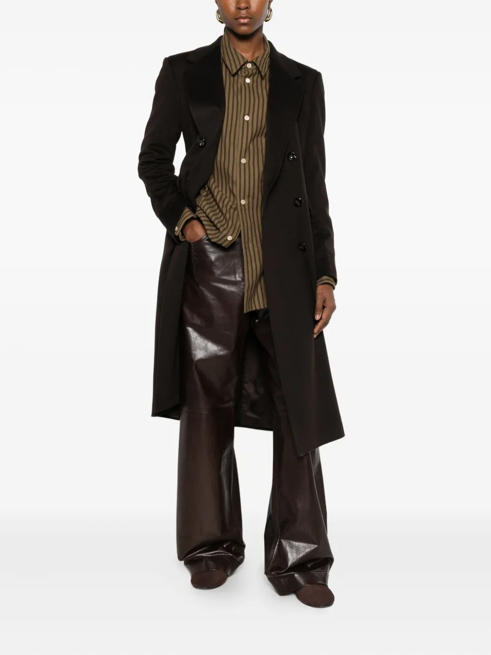 Tagliatore Paris Double-breasted Coat Clothing In Brown