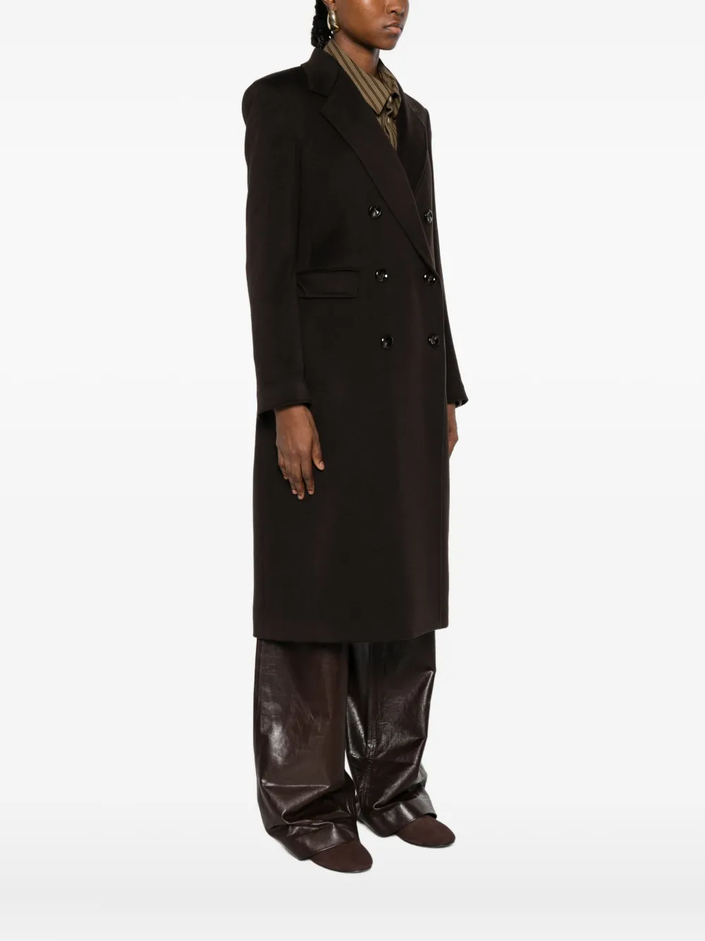 Tagliatore Paris Double-breasted Coat Clothing In Brown