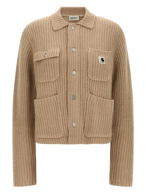 Carhartt WIP cárdigan de canalé con parche del logo