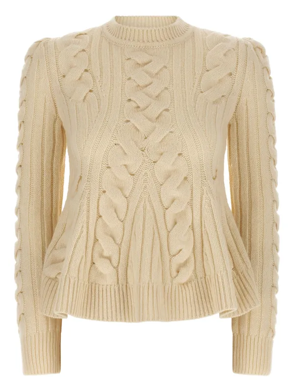 Alexander McQueen  ハイネックニット Alexander McQueen ケーブルニット セーター | ニュートラル | FARFETCH JP