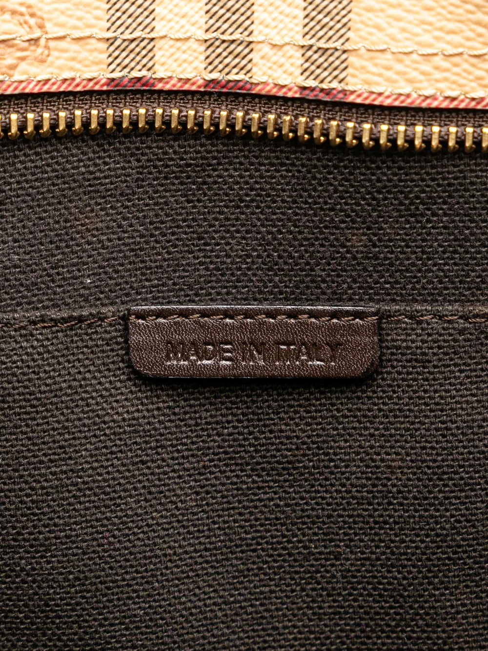 Pre-owned Burberry 2000-2017 Haymarket Check Coated Canvas Tote Bag In Brown