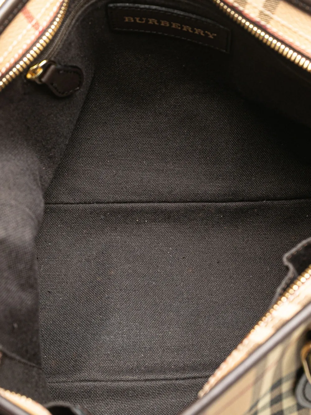 Pre-owned Burberry 2000-2017 Haymarket Check Coated Canvas Tote Bag In Brown