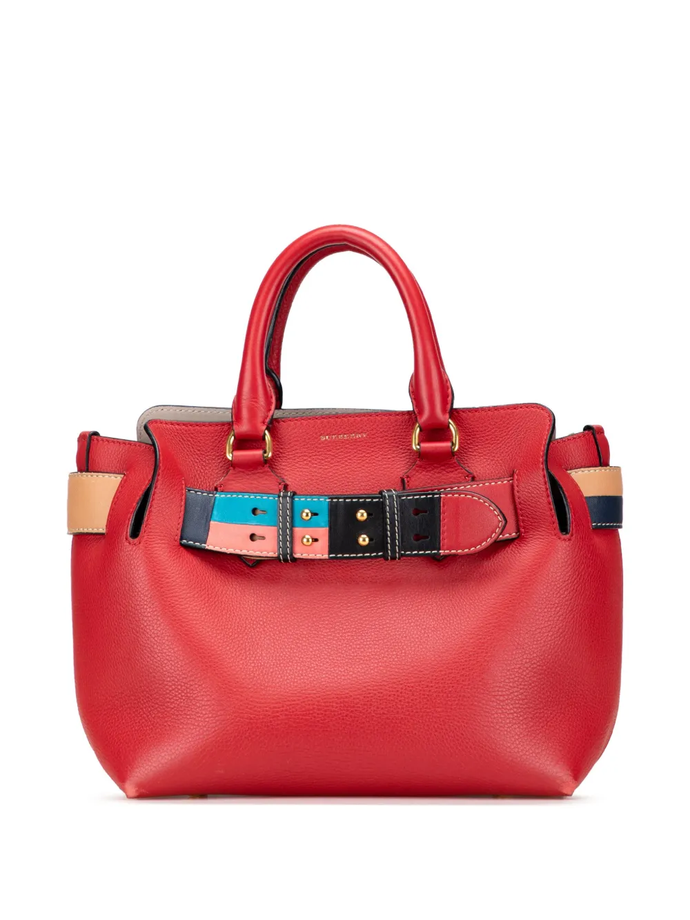 Burberry Pre-Owned 2010-2025 スモール グレインカーフ ベルト サッチェルバッグ - レッド