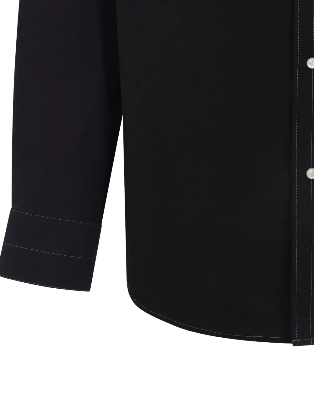 Lemaire Western Shirt With Pointed Collar And Pockets In Black