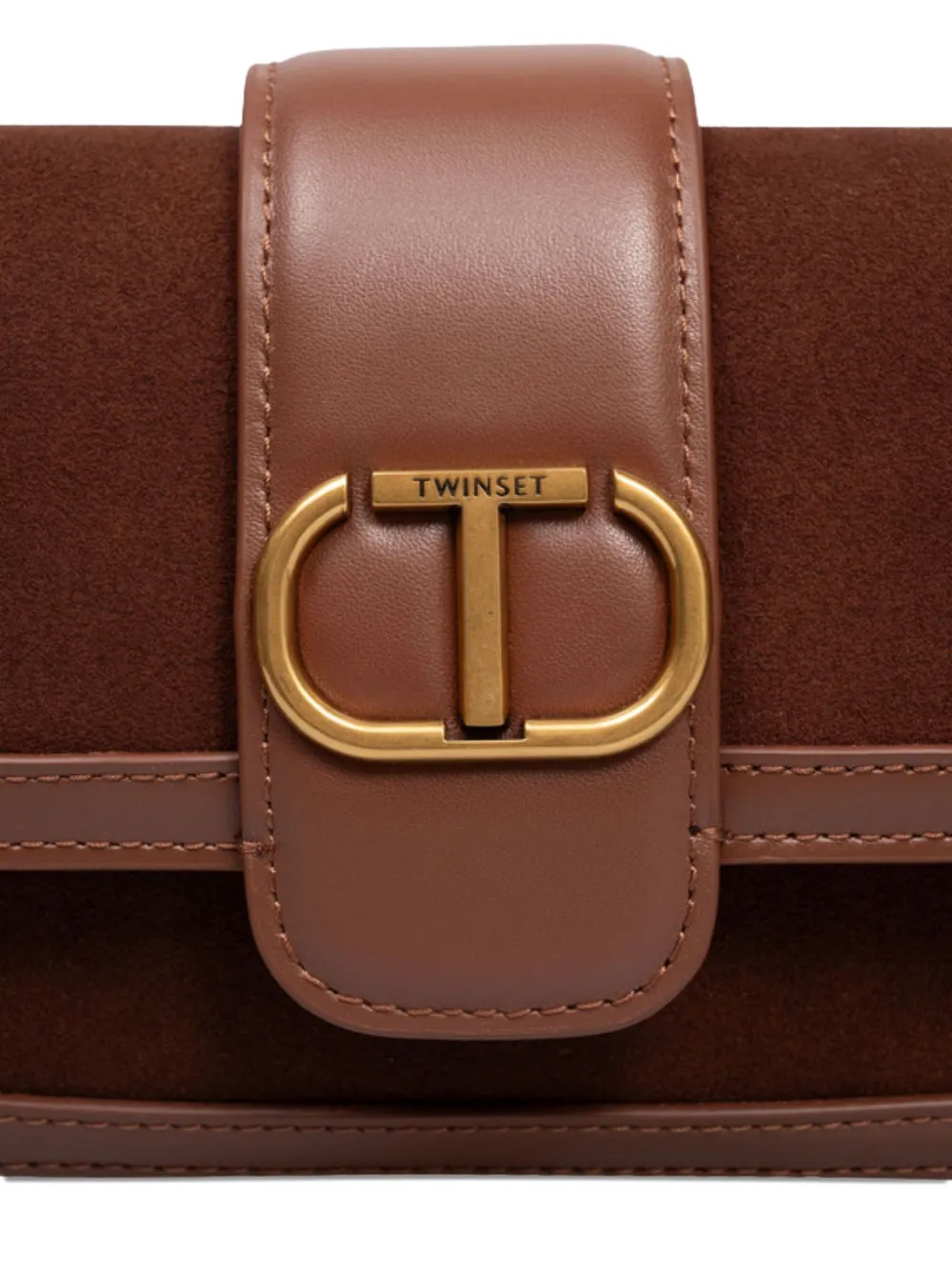 Twinset Logo-plaque Cross Body Bag In Brown