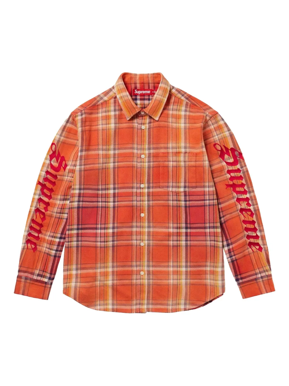 Supreme camisa con cuadros estampados | naranja | Image 1