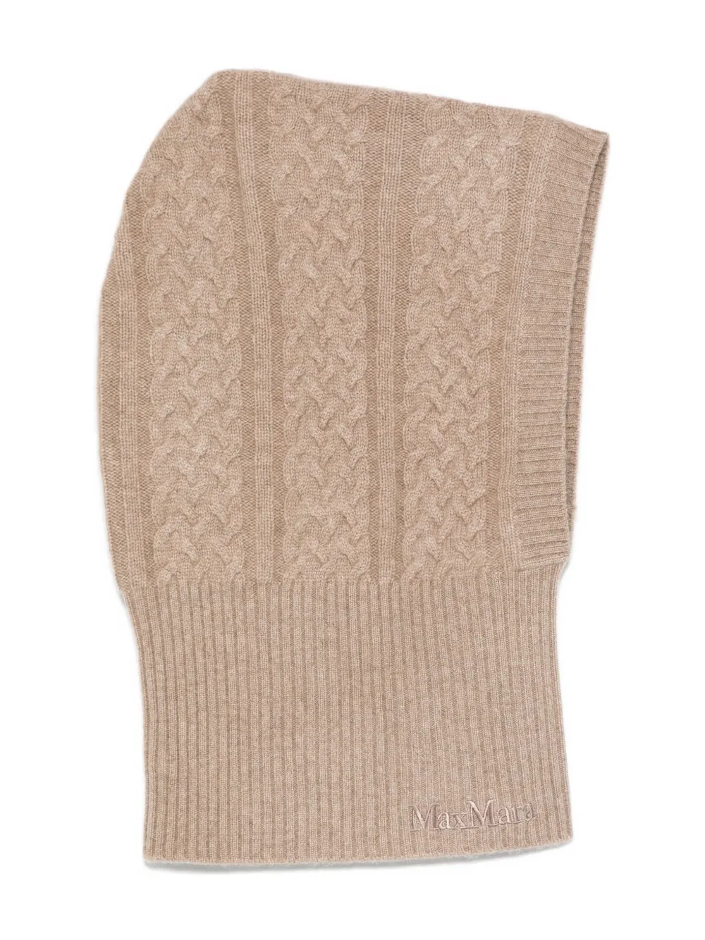 Max Mara Cable-knit Balaclava In Brown