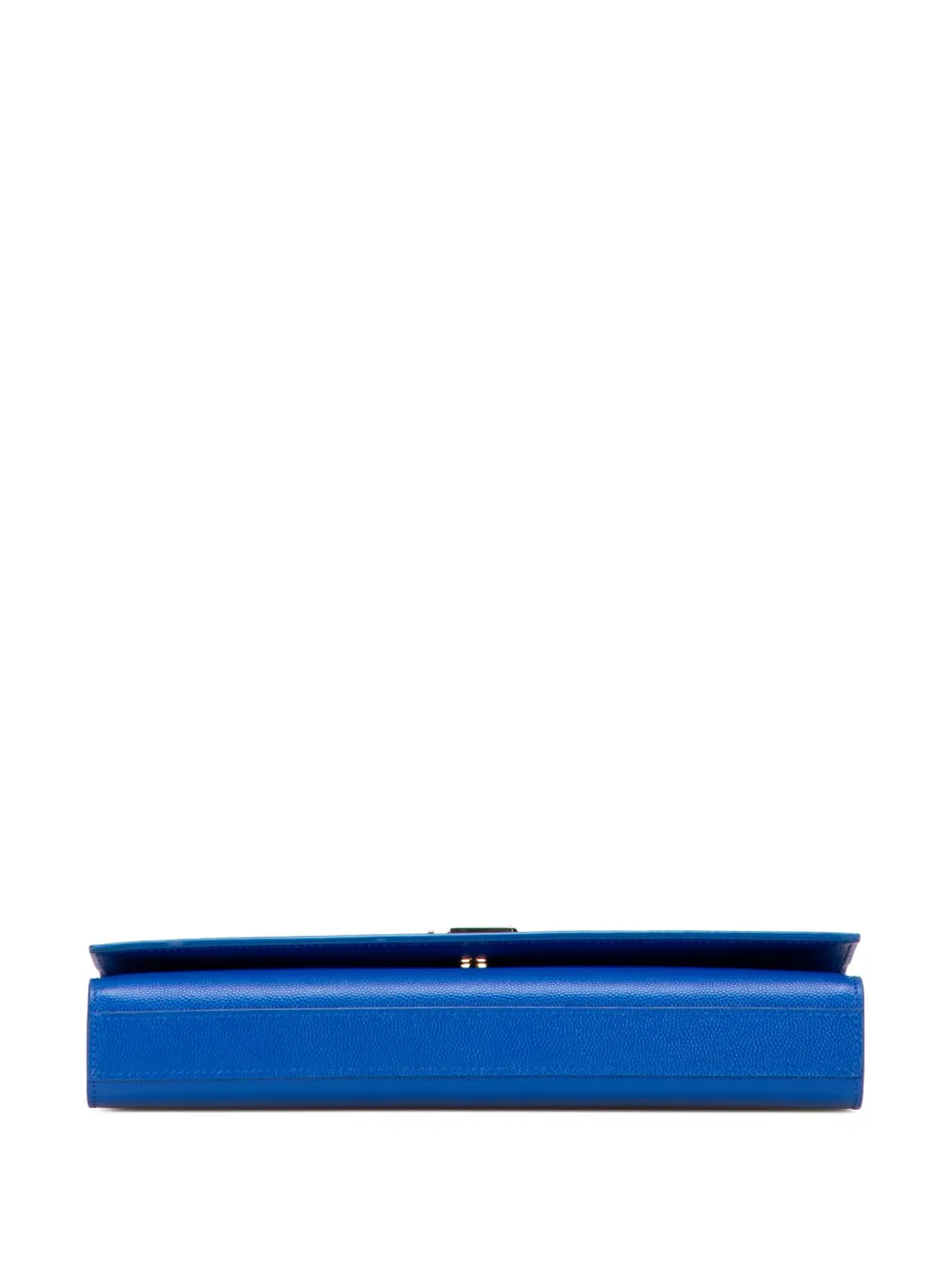 Pre-owned Saint Laurent 2012-2025 Grain De Poudre Monogram Cassandre Clutch Bag In Blue