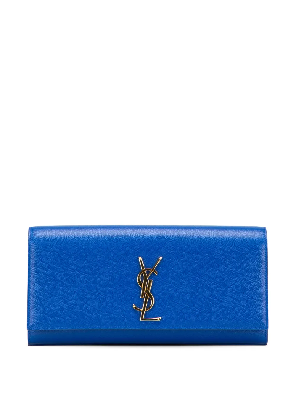 Saint Laurent Pre-Owned 2012-2025 Grain de Poudre Monogram Cassandre clutch bag | Blue | Image 1