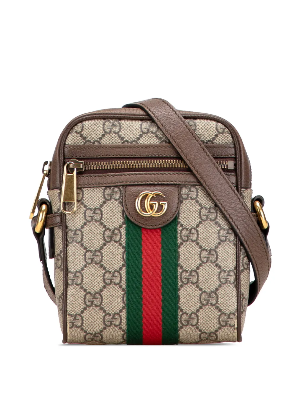 Gucci Pre-Owned 2016-2025 ミニ GGスプリーム オフィディア ショルダーバッグ - ブラウン Gucci Pre-Owned 2016-2025 ミニ GGスプリーム オフィディア ショルダーバッグ - ブラウン