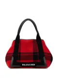 Balenciaga Pre-Owned 2010-2024 Plaid Wool Navy Cabas S tote bag - Red