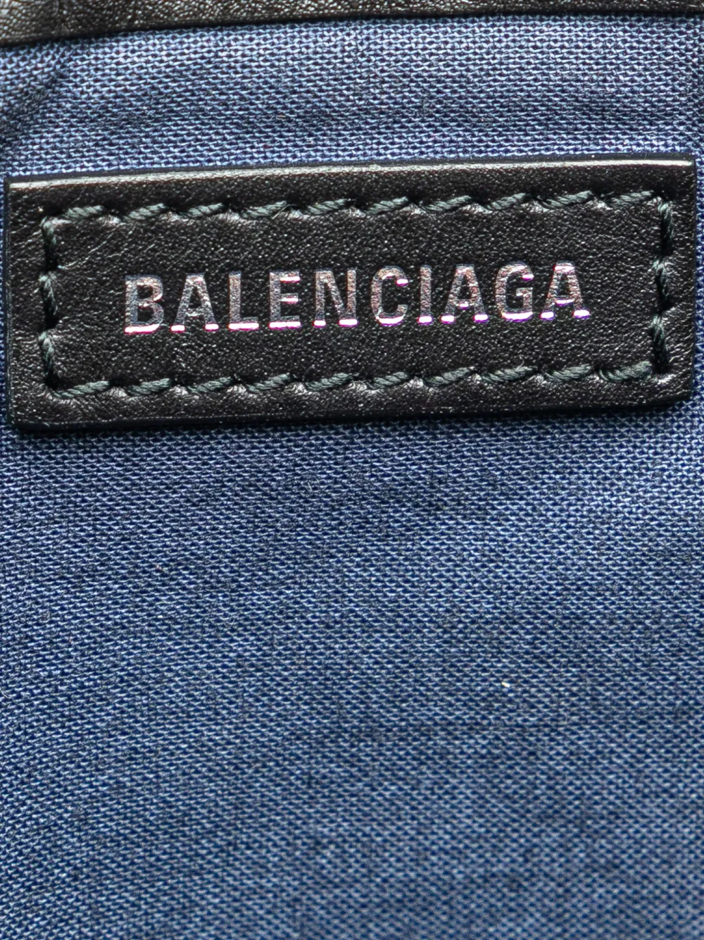 Pre-owned Balenciaga 2010-2024 Plaid Wool Navy Cabas S Tote Bag In Red