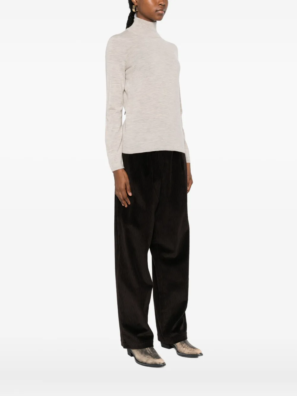 Max Mara Meana Roll-neck Sweater In Brown